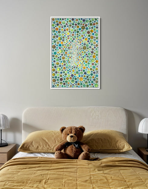 White Circles | Framed Giclee Print on Canvas